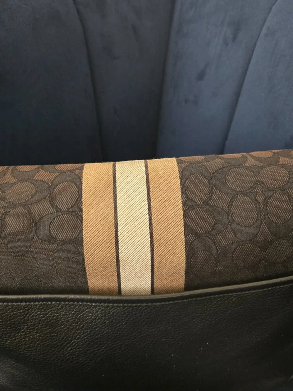 Coach Signature Stripe Flap Shoulder Bag – Discontinued Style